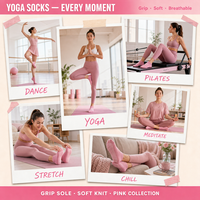 Chaussettes de Pilates et de Yoga en Coton de Marque, Chaussettes de Sport Athlétiques de Luxe pour Femmes avec Logo Antidérapant, Chaussettes de Ballet Jacquard Personnalisées