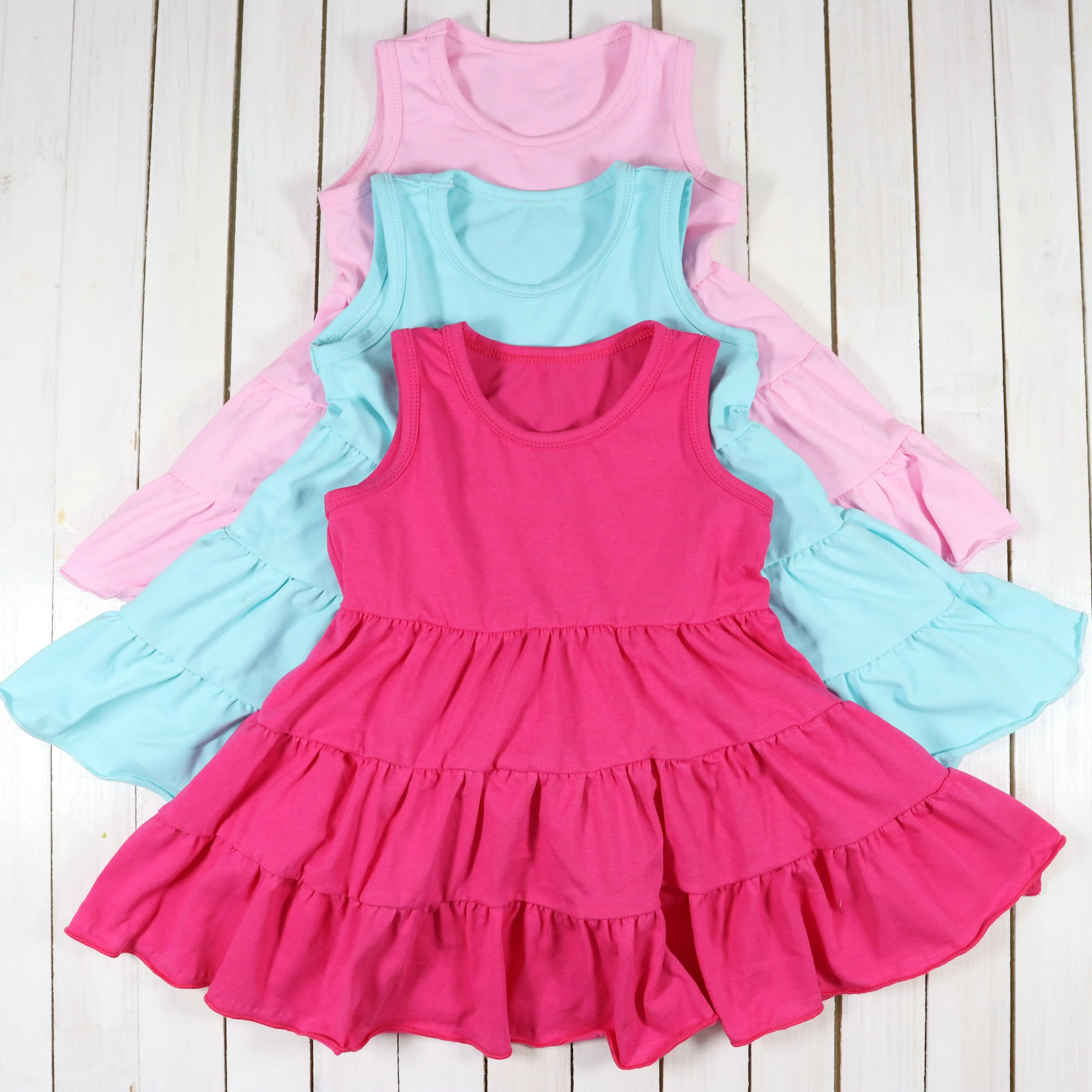 Casual Short Sleeveless Best Quality Clothing For Infant Babies New Style Cotton Children Clothes Dresses Wholesale Baby Girl