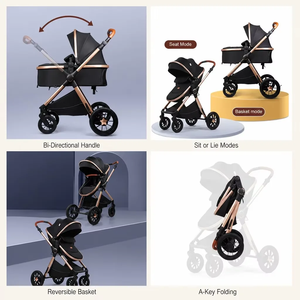 Coches Para Bebes. Luxury Carriage Stroller Baby <strong>4</strong> in 1 Kinderwagen Foldable Baby Stroller <strong>Pram</strong> 3 in 1 With Car Seat - Product Image 2