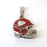 Pendentif Casque de Football des Kansas City Chiefs, Cadeau Souvenir, Collier Pendentif Hip Hop en Alliage de Zinc, Haute Qualité, Prêt à Porter