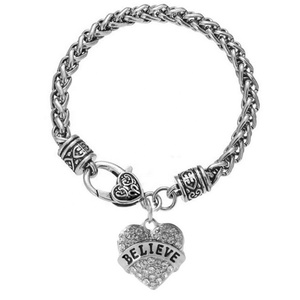 Pulsera personalizada de aleación de Zinc, colgante de corazón de cristal para maestro/mamá/hermana, para regalo - Product Image 4
