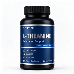 Cápsulas de L-Teanina, Suplemento Dietético para la Relajación, 200 mg por Porción, 60 Cápsulas, Sin GMO, Sin Gluten, OEM, ODM - Product Image 1