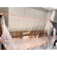 Housse de canapé jetable en PE transparent grande taille avec élastique, protection intégrale pour canapé 3/4 places