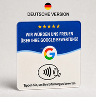 Carte NFC étanche en acrylique avec puce NTAG215 pour avis Google, idéale pour restaurants, hôtels, commerces et enseignes de réseaux sociaux en Allemagne