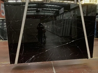 Dalles de marbre Markina Nero noir 2cm/3cm Premium pour sol d'hôtel de mosquée Carreaux de 600x600mm disponibles Stock GCC prêt
