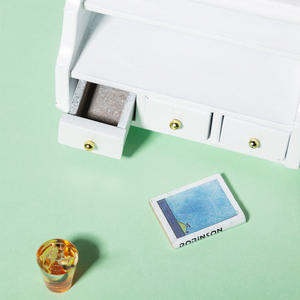 Escala 1:12, adornos para muebles de madera DIY, modelo de bolsillo blanco, casa de muñecas, artesanías en miniatura, toalla, armario bajo, vitrina para el hogar - Product Image 5