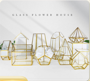 Gelas Terrarium Geometris Emas Tidak Beraturan Grosir untuk Pot Tanaman Sukulen Meja - Product Image 2