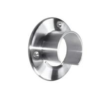 Support de balustrade de balcon en acier inoxydable satiné antirouille avec plaque de base ronde et bride de tuyau polie
