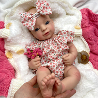 Poupée Reborn entièrement en silicone 17 pouces fille avec sucette yeux brillants bébé réaliste pour les accessoires éducatifs d'affichage de collectionneurs