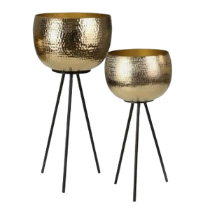 Ensemble de deux jardinières décoratives pour la maison jardinière de jardin en métal moderne fini noir de grande taille pour intérieur et extérieur jardinière de sol en métal - Product Image 4