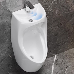 <span class=keywords><strong>Urinoir</strong></span> compact à capteur pour 2 personnes, avec lavabo intégré pour ablutions, station de lavage WC, émaillé multicolore - Product Image 6