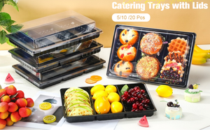 Tùy chỉnh 3ct nhựa tự chọn bánh mì Đảng Platter bao bì chia phục vụ khay thức ăn với nắp - Product Image 3