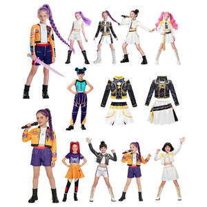 Kostum <span class=keywords><strong>Halloween</strong></span> Black Gold Group KPOP Demon Hunter, Pakaian Penyanyi Pop, Set Cosplay Anime, Set Pertunjukan Wanita, Karnaval - Product Image 2