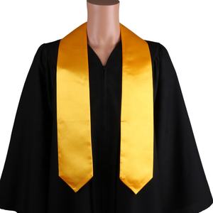 Personalizar barato Venta caliente de alta calidad de Oro liso graduación estola o faja para graduación - Product Image 1