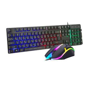 <span class=keywords><strong>Clavier</strong></span> et <span class=keywords><strong>souris</strong></span> de jeu filaires étanches avec rétroéclairage LED arc-en-ciel fabriqués en usine pour ordinateur de bureau PC, combo économique pour joueurs - Product Image 1