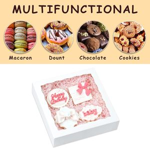 XINHPKGG - Cajas para Pasteles con Ventana, 15 Unidades, 8x8x2 Pulgadas, para Macarons, Postres, Fresas Cubiertas de Chocolate, Pasteles y Cakesicle - Product Image 3