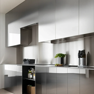 Set di Mobili da <span class=keywords><strong>Cucina</strong></span> in Acciaio Inox 304 di Alta Qualità per Ristoranti, Impermeabile, con Pannelli in Melamina Argento - Product Image 5