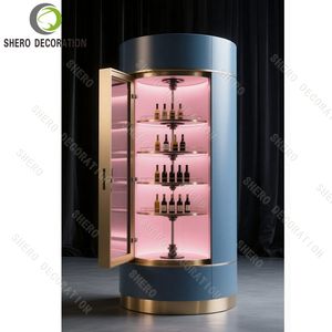 Vetrina rotante per articoli di gioielleria e negozio di fumo illuminazione a LED in alluminio espositore per showroom negozi e centri commerciali - Product Image 4