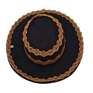 Gold Lace Trim 3D Embroidery Image Style <b>Flat</b> Top <b>Hat</b> for Royal Ceremony Wedding Travel & Stage Performance - Product Image 2