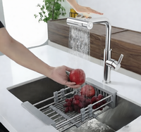Robinet de cuisine et de salle de bain à poignée unique en acier inoxydable 304, eau chaude/froide, avec douchette extractible et capteur de mouvement – Meilleures ventes