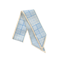 Nouveau style – Foulard fin à carreaux couleur claire, motif intégral imprimé, ruban décoratif pour sac, ceinture, chemise, ou écharpe pour femme