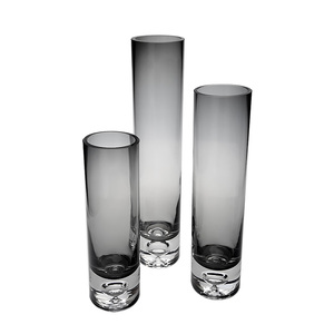 Tall Colored Clear Home Decor <strong>Bubble</strong> Flower Glass Cylinder <strong>Vase</strong> - Product Image 3