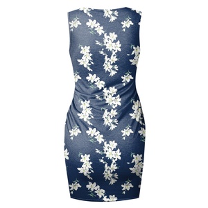 Usine Femmes Élégant Cami Robes Imprimé Floral Surplis Avant Bas Simple Mode Élément Fille Vêtements <span class=keywords><strong>Prix</strong></span> Usine-101 - Product Image 3