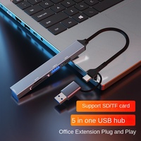 Station d'accueil multifonction Type-C/USB, interface USB3.0, lecteur de carte un-vers-trois, Hub SD/TF ADS-806D, 5 Ports