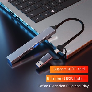 Typ-C/USB-Multifunktions-Dockingstation, USB3.0-Schnittstelle, Ein-zu-Drei-Kartenleser, <span class=keywords><strong>SD</strong></span>/TF-Hub, ADS-806D, 5 Anschlüsse - Product Image 3