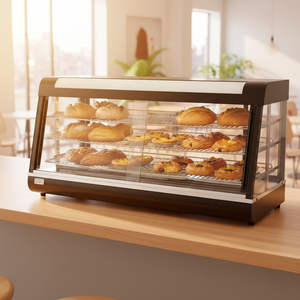 Calentador de Alimentos de 3 Niveles con Control Manual de Temperatura 35~80°C ℃   Vitrina Térmica para Pan de Mesa para Restaurantes, Calentador de Alimentos - Product Image 1
