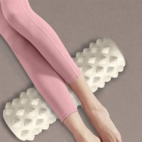 Rouleau de massage en mousse EVA creuse 30 cm, rouleau de yoga à points de massage, bâton de fitness en forme de croissant à motif denté