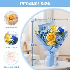 Regalos Personalizados, Ramo de Flores de Ganchillo, Flores Tejidas a Mano, Ramo de Girasoles de Ganchillo Rosa, un Regalo Exquisito y Romántico - Product Image 2