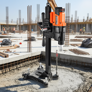 Perceuse à noyau diamanté 2500W sur pied, pour perçage à sec ou humide du béton de 0,8 à 10 pouces, avec 10 forets pour la construction - Product Image 2