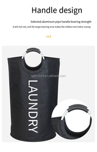 Oxford Fabric Waterproof Foldable 90L <strong>Large</strong> Capacity Laundry <strong>Hamper</strong> with Aluminum Ring Handle Modern Clothes Storage Basket - Product Image 6