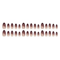 Faux ongles amande détachables style Instagram, dégradé violet raisin œil de chat étoilé, minimaliste, style européen/américain, 30 pièces
