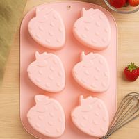 Moule à gâteau en silicone motif fruits (fraise, citron, pastèque, ananas) - Outil de cuisson résistant aux hautes températures et compatible four