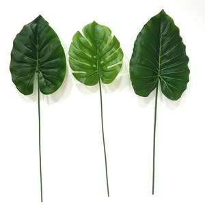 YOPIN-5068 Feuilles vertes artificielles de Monstera variées pour décoration murale de fond vert - Product Image 4