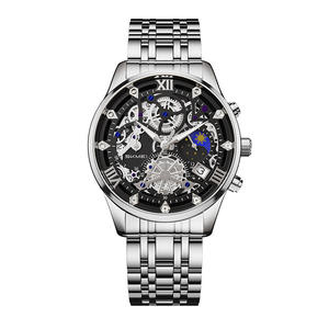 SKMEI Montre à quartz en acier inoxydable pour homme avec montres pour enfants en acier mécanique creux gravé d'affaires - Product Image 6