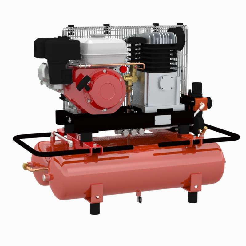 Neuer L22 22 GX160 Benzinmotor kompressor mit Doppeltank-Industrie kompressor teilen Schrauben luft-Hergestellt in Italien