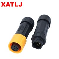 Conector FPC/PCB XATLJ Serie M12 de 2+4 Núcleos con Bloqueo Rápido, Impermeable IP67, 5A UL94V-0 para Sistemas de Energía Solar, con Certificación CE y ETL