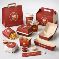 Boîte à emporter personnalisée en papier kraft écologique pour poulet frit, pizza, hamburger, boîte à charnière pour emporter, emballage pour restauration rapide