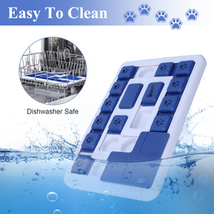 Interactive Slow Feeder Dog Puzzle Toy IQ Dispenser with Sliding Tracks <b>Hidden</b> <b>Compartments</b> for Mental Stimulation - Product Image 2