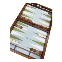 Jeu d'échecs de backgammon de 18 pouces pour enfants et adultes avec fermeture magnétique et incrustation en cuir