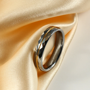 All'ingrosso fascia uomo donna 6MM diamante Inay oro personalizzato Anillos anelli di nozze anello di tungsteno fedi nuziali coppia Set di fedi nuziali - Product Image 3