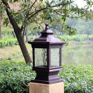 โคมไฟเสาพลังงานแสงอาทิตย์, โคมไฟอลูมิเนียม LED กลางแจ้งกันน้ำโคมไฟเสารั้วประตูสวนโคมไฟท่าเรือที่อยู่อาศัย - Product Image 4