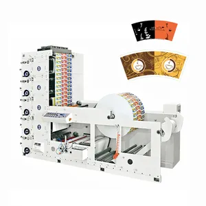 4 6 warna ukuran besar Flexographic botol air Label mesin cetak kertas cangkir mesin cetak Label