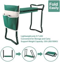 Siège de jardin profond pliable, coussin à genoux, banc, tabouret de jardin avec poignées pour le jardinage