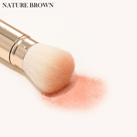 Cheveux naturels en poudre rétractable de qualité pour le maquillage du visage manche en métal utilisé pour la brosse de bronzage de fond de teint