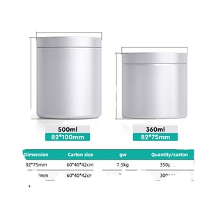 ราคาขายส่ง กระป๋องโลหะบรรจุภัณฑ์ขนาด 500 มล. 360 มล. สำหรับบรรจุผง  บรรจุภัณฑ์อะลูมิเนียมทรงกลมสำหรับของขวัญ - Product Image 2