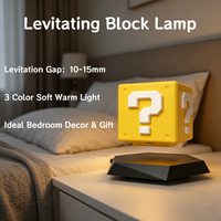 Lámpara LED de Noche con Cubo Magnético Levitante HCNT, 3 Colores de Iluminación, Base Negra, Decoración para el Hogar, Lámpara de Escritorio para Gamers